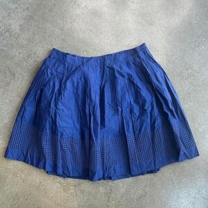 Brand new Talbots Blue Pleated Eyelet Skirt Women's 18 Petite Zip Up Back Midi